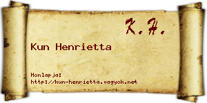 Kun Henrietta névjegykártya