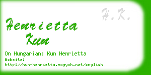 henrietta kun business card